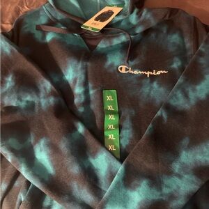 Champion Teal and Black Hoodie